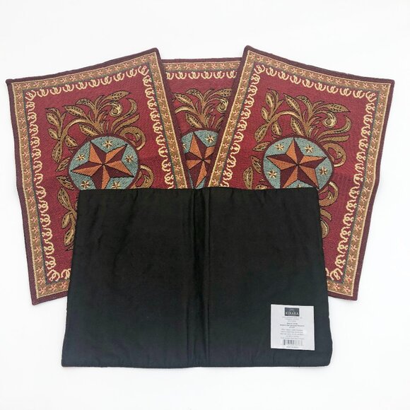 Western Star Jacquard Place Mats Set of 4 13x19 inches Hemmed - Picture 2 of 2
